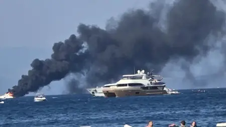 حريق في يخت قبالة سواحل بودروم يؤدي إلى غرقه
