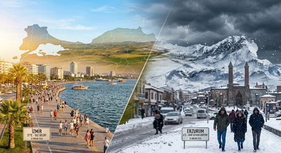 الغرب يرتدي ملابس الصيف والشرق يحتمي من الثلوج والسيول