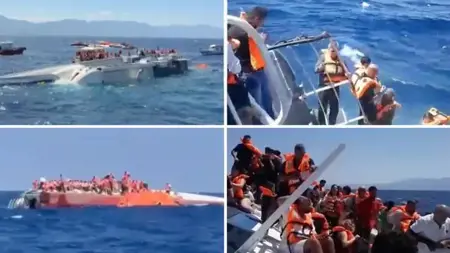 مصرع 6 أشخاص وإنقاذ 172 في غرق عبّارة قبالة كرنيا.. واستمرار البحث عن العشرات