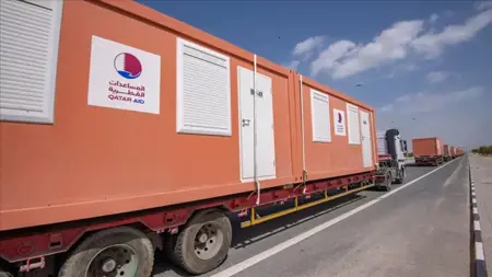 قطر تعلن تجهيز أول دفعة بيوت متنقلة لمتضرري الزلزال بتركيا قطر تعلن تجهيز أول دفعة بيوت متنقلة لمتضرري الزلزال بتركيا