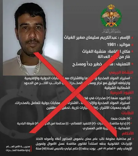 الأردن: القبض على مطلوب من التصنيف الخطير الأردن: القبض على مطلوب من التصنيف الخطير