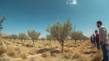 أهالي موغلا يزورون أشجار الزيتون المنقولة علميًا أهالي موغلا يزورون أشجار الزيتون المنقولة علميًا