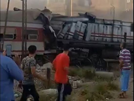 تصادم قطارين في مصر