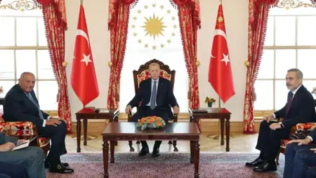 أردوغان يستقبل وزير الخارجية المصري أردوغان يستقبل وزير الخارجية المصري