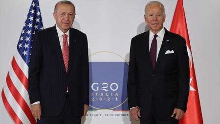 انتهاء لقاء أردوغان وبايدن على هامش قمة مجموعة العشرين في روما