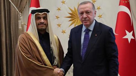 الرئيس التركي يستقبل وزير الخارجية القطري