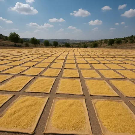 لوحات برغل تتبارى في جمالها تحت الشمس جنوب تركيا لوحات برغل تتبارى في جمالها تحت الشمس جنوب تركيا