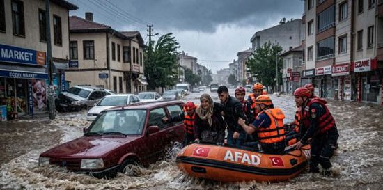 نيغدة تحت مياه السيول