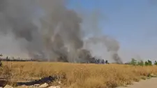 حريق أعشاش من سوريا يعبر الحدود إلى ولاية ماردين التركية