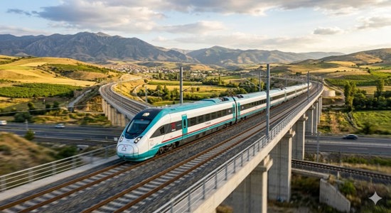 القطار الوطني السريع "TÜRASAŞ" يكسر حاجز 225 كم/ساعة