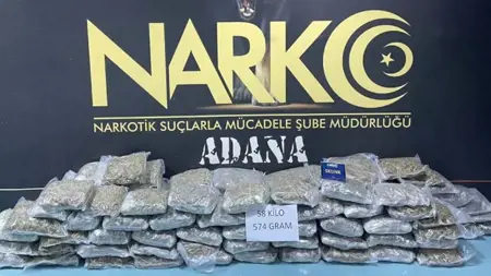 ضبط 58.5 كيلوغرامًا من الماريجوانا في شاحنة صغيرة في أضنة ضبط 58.5 كيلوغرامًا من الماريجوانا في شاحنة صغيرة في أضنة