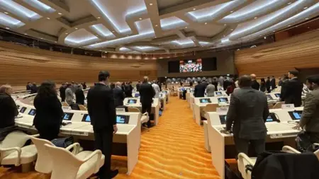 انطلاق مؤتمر الأمم المتحدة بدقيقة صمت لضحايا الزلزال في تركيا وسوريا انطلاق مؤتمر الأمم المتحدة بدقيقة صمت لضحايا الزلزال في تركيا وسوريا