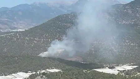 حريق ضخم في منطقة غابات في مرسين حريق ضخم في منطقة غابات في مرسين