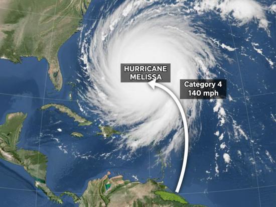 كارثة محتملة: إعصار مليسا يضرب جنوب غرب جامايكا بريا وبحريًا كارثة محتملة: إعصار مليسا يضرب جنوب غرب جامايكا بريا وبحريًا