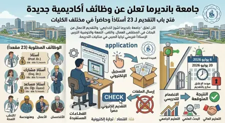 جامعة بانديرما تعلن عن 23 وظيفة أكاديمية جديدة