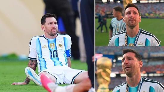 ميسي يجهش بالبكاء على أرض الملعب.. ويامال يحتضنه في أكثر مشاهد النهائي تأثيراً