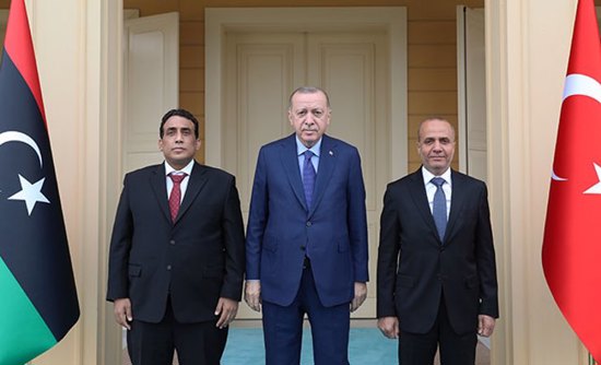 الرئيس التركي يستقبل الوفد الليبي في إسطنبول