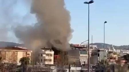 اندلاع حريق بفندق مكون من 7 طوابق في إسطنبول اندلاع حريق بفندق مكون من 7 طوابق في إسطنبول